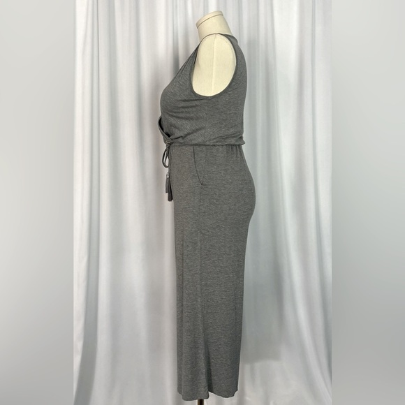 Spense Gray Sleeveless Jumpsuit with Embellished Trim (653) - Picture 2 of 10